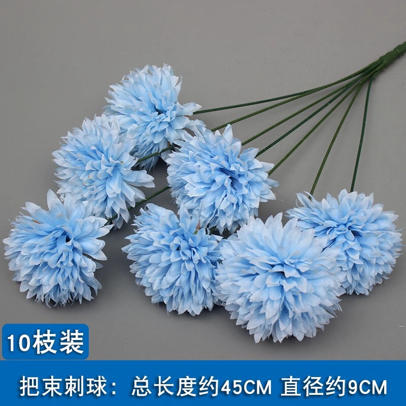 10本の青い色のシミュレーションの花の室内の絹の花の結婚祝いの装飾の花の生け花は造花の天井の花の路の花を並べます。|undefined