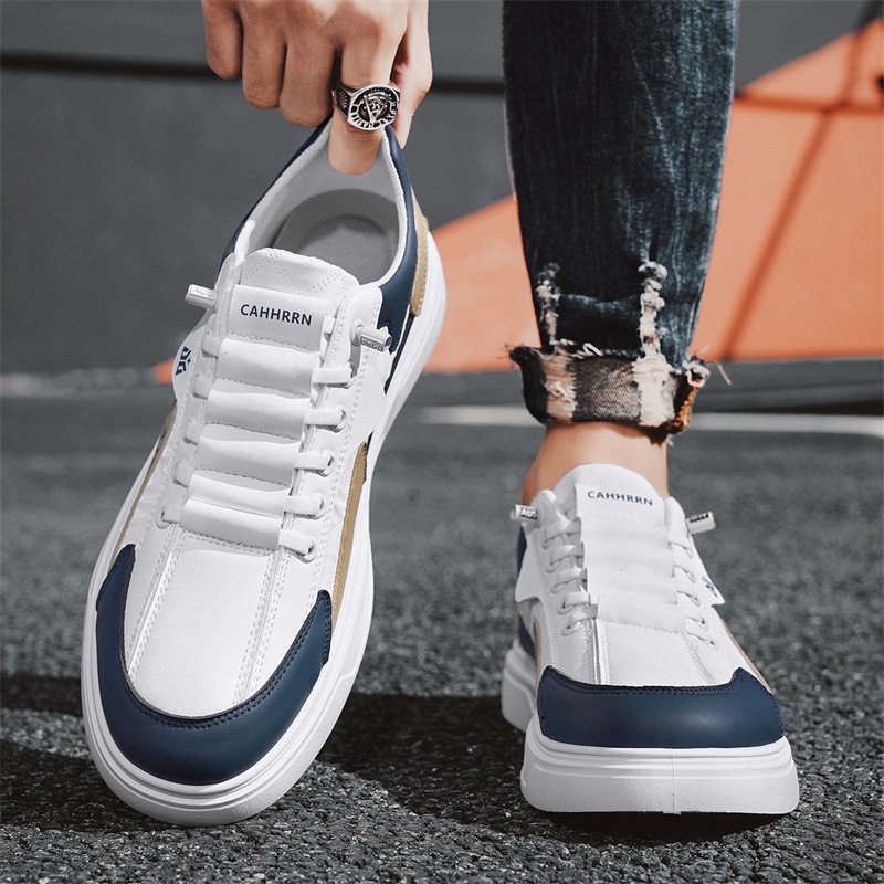 Zapatos de skate para estudiantes juveniles zapatos de marea blanca para hombres 2025 nuevos zapatos de primavera para hombres zapatos deportivos casuales de cuero