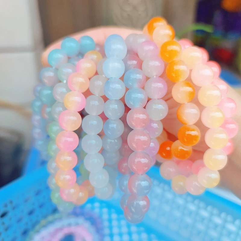 Бодхи четки, стеклянные бусины, бус bracelet, бусина браслет, градиент