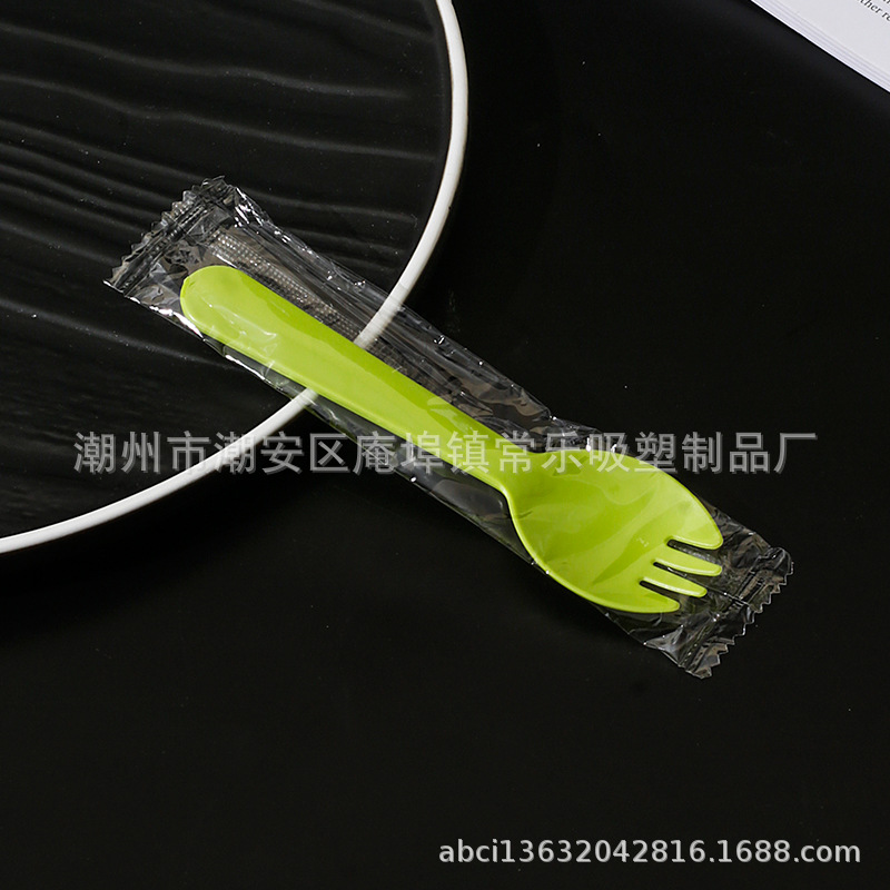 Tenedor desechable tenedor cucharas de plástico fruta picadora horquilla de pastel de embalaje independiente cucharas de postre cucharas de helado