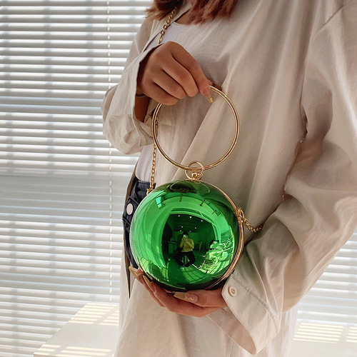 Acrylic 2024 Personalized Trendy Round Small Shoulder Bag with Chain Single Shoulder Crossbody Bag Fashion Women's Bag