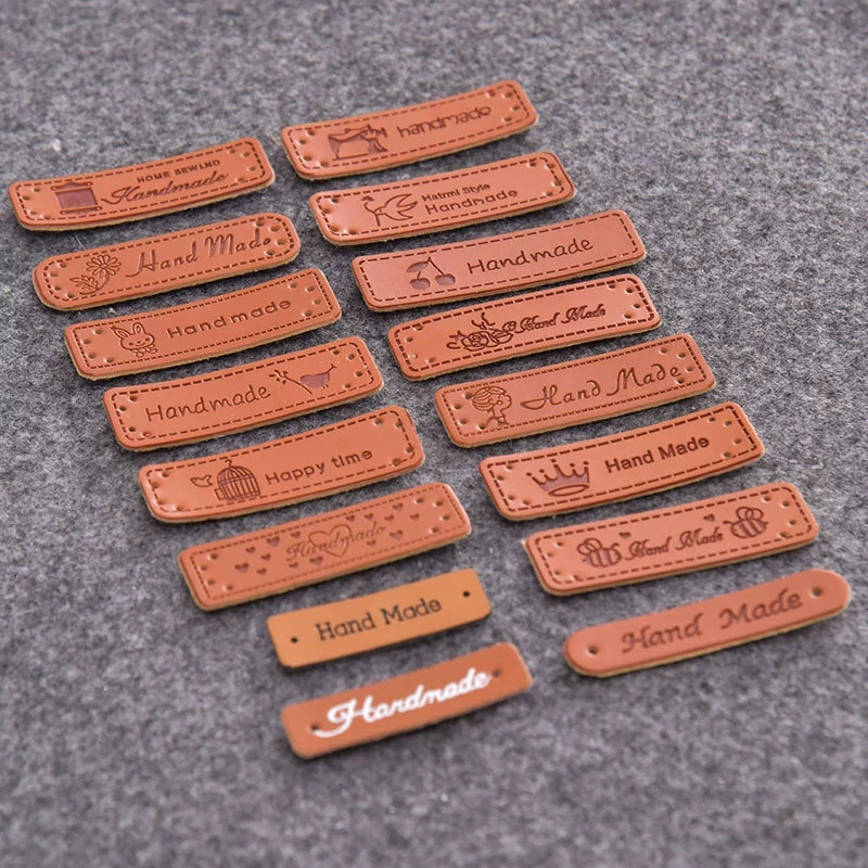 Оптовая продажа PU кожаные этикетки с обесцвеченной кожей аксессуары для одежды