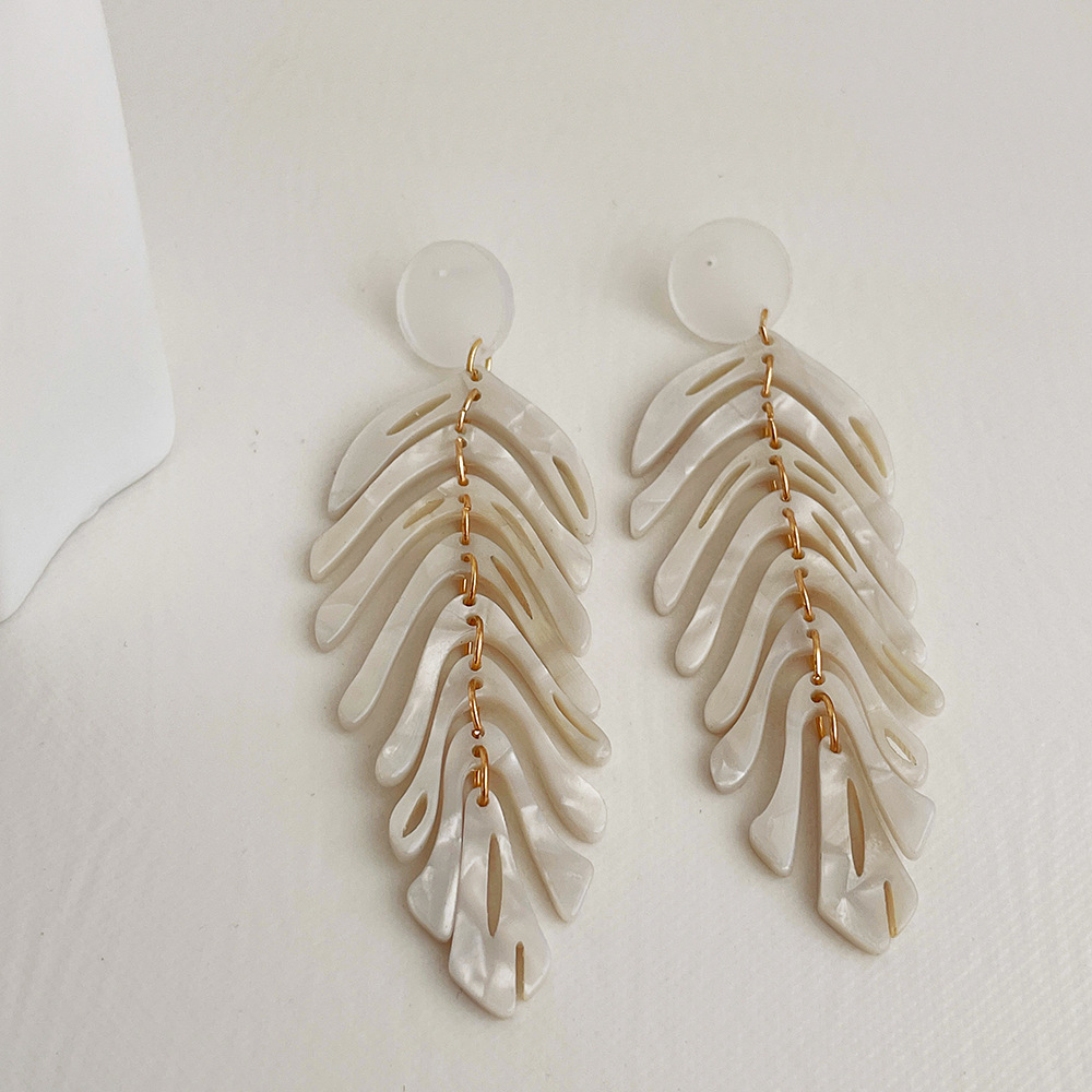Acetic acid sheets Material 1 Pair Fashion Leaf Acetic Acid Sheets Drop Earrings