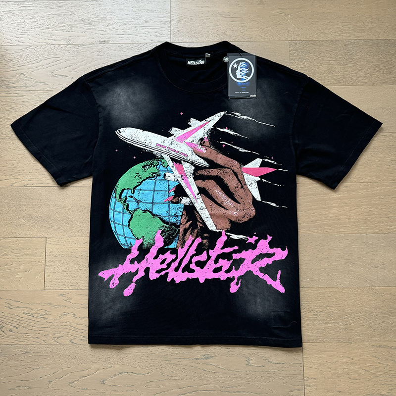 美潮地獄の星insと同じレトロなプリント上着男女のカジュアルなファッション綿の水洗い半袖tシャツ|undefined