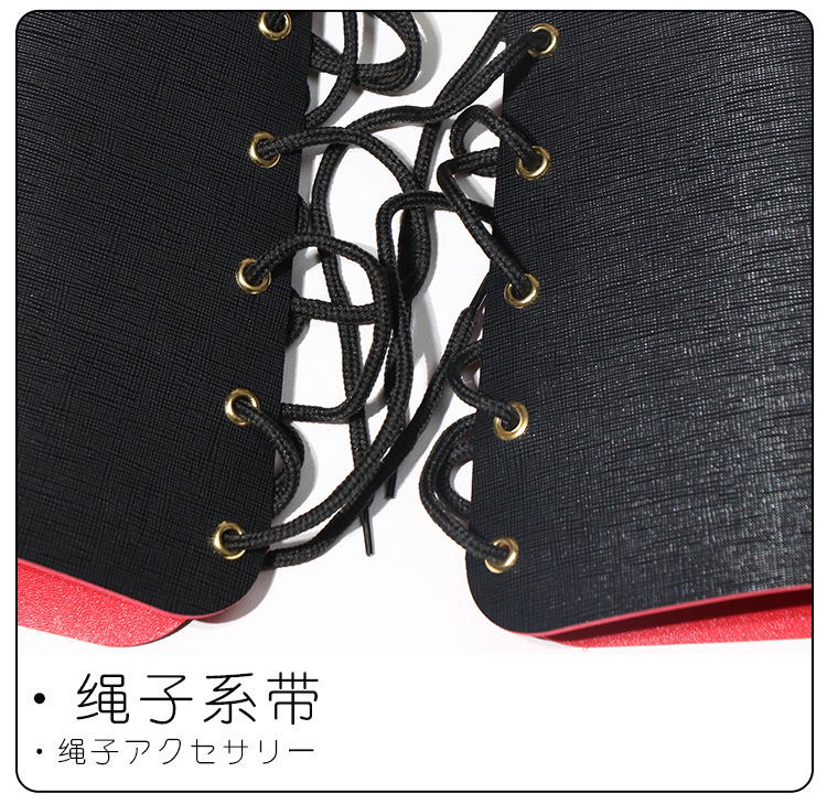 SM Wrist & Leg Restraint Set with PU Cuffs, Black Flying Fish Style — detail image 5