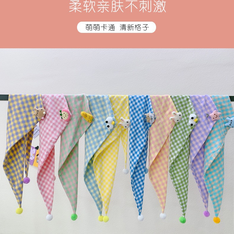 Children's Scarf Korean Style Cotton and Linen Plaid Triangle Scarf Autum Versatile New Cute Little Scarf for Male and Female Babies Children's Scarf Korean Style Cotton and Linen Plaid Triangle Scarf Autum Versatile New Cute Little Scarf for Male and Female Babies