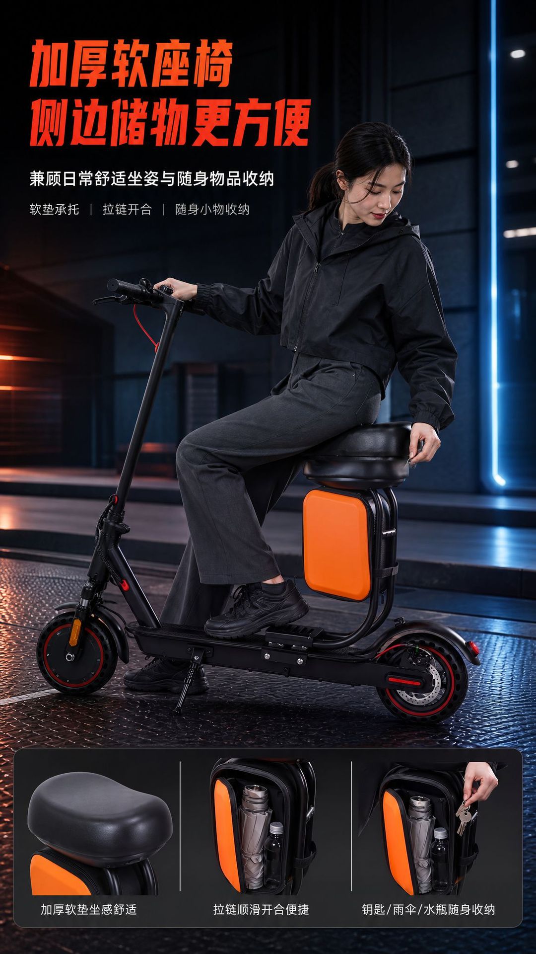 Cross-border electric scooter for urban commuting, student and adult scooter, outdoor riding folding scooter