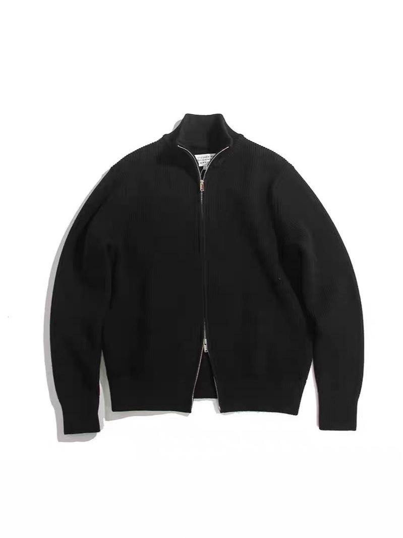 Majia Four-Corner Winter Double Zipper Versatile Semi-Warm Couple's Cardigan Sweater Jacket Men's Knitwear Simple Daily Wear