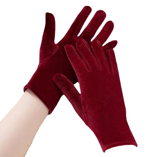 Winter and Autumn Gold Velour Warm Riding Gloves for Cold Weather, Electric Scooter, Square Dancing Outdoor Fleece Gloves, Universal