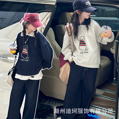 跨境女童卫衣秋装新款2025儿童秋季外穿中大童时髦长袖翻领上衣