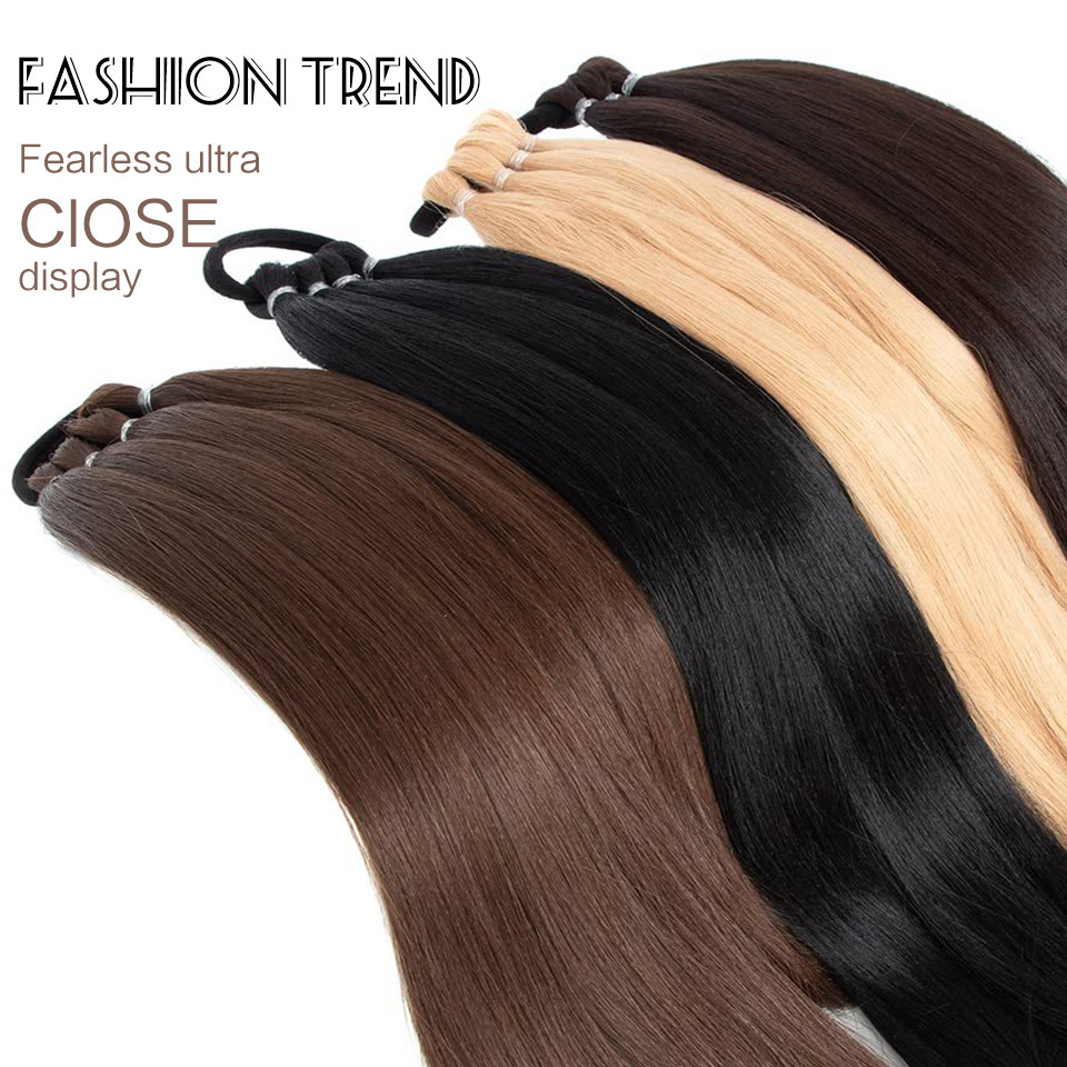 Cauda de cabello peluca comercio exterior Europa larga extensión de cabello entrelazado trenzada trenzada adornos de cabello spot al por mayor doble cola de cabello