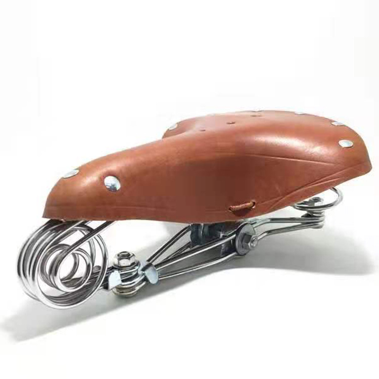 Retro cojín de piel de vaca asiento de bicicleta al aire libre camino de la bicicleta cojín del asiento de la bicicleta silla de montar accesorios para bicicletas