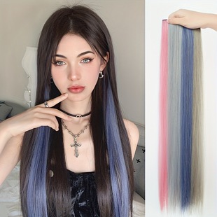 AliExpress foreign trade color wig long straight hair wig in stock first supply stable factory direct sales