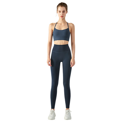 Halter neck sports bra women's medium strength T-back yoga clothing vest with chest pad fitness top beautiful back bra bra