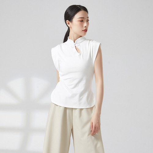 Modern dance button-down sleeveless top, classical dance vest, design sense and art test, slimming practice dance clothes