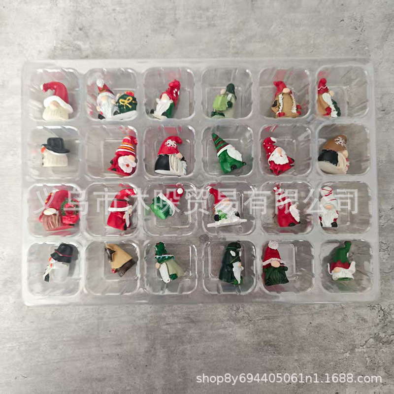 圣诞节倒计时侏儒摆件日历Holiday Christmas garden gnome Adven|undefined