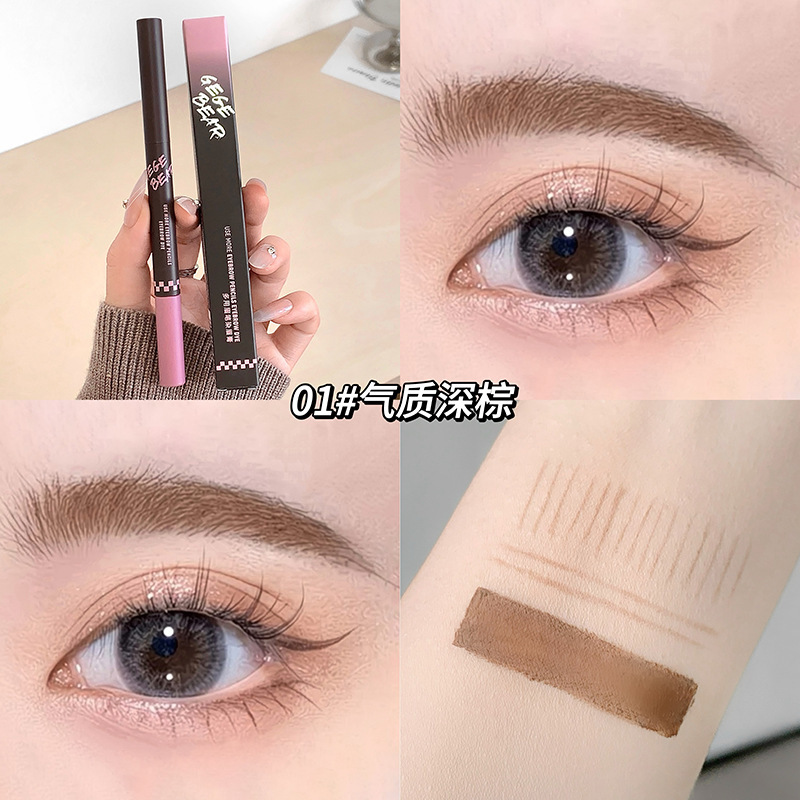 Gege bear multi-purpose ceja doble lápiz de ceja tintura de cejas 2 en 1 impermeable anti-transpiración no es fácil de quitar el maquillaje natural cejas salvajes