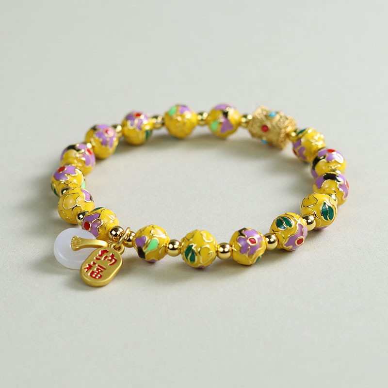 8mm 럭키 팔찌 [옐로우] 부티크 모델