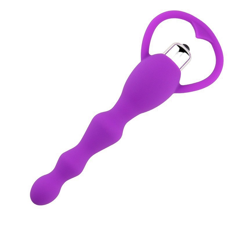 Vibrating Silicone Anal Beads Plug, Black Multi-Function Adult Toy — detail image 6