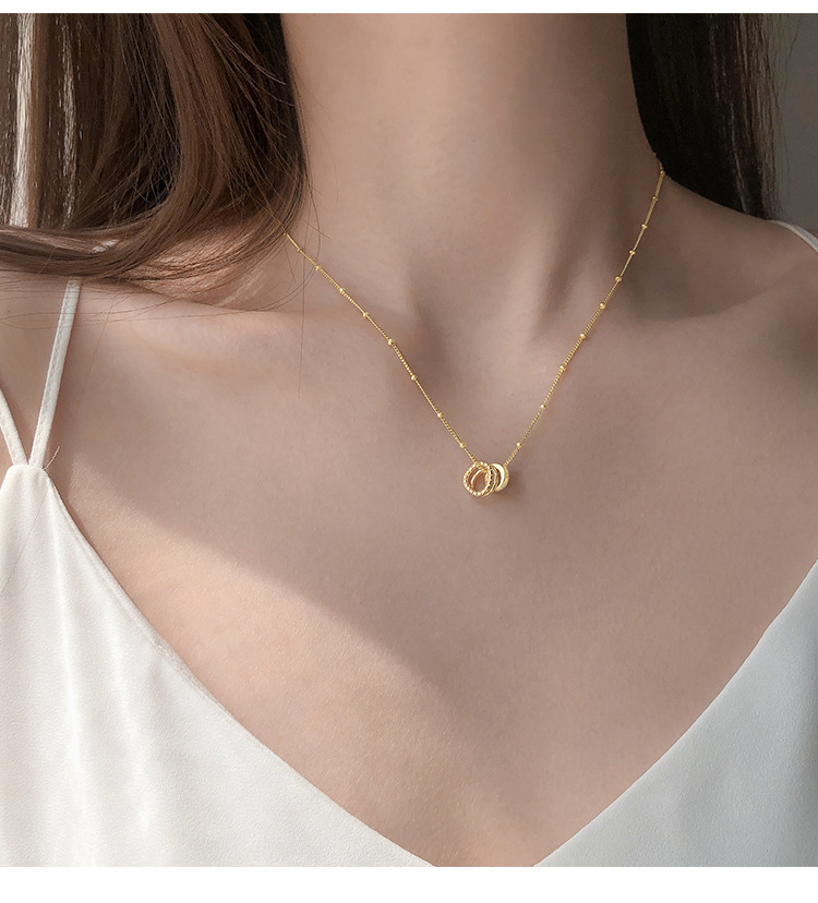 necklace simple clavicle chain fashionable circle copper necklace