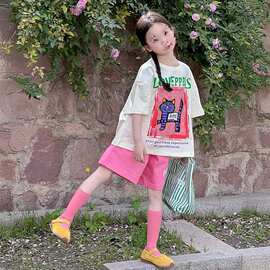 女童短袖短裤套装夏季2026新款儿童韩版休闲夏日穿搭女孩洋气夏装
