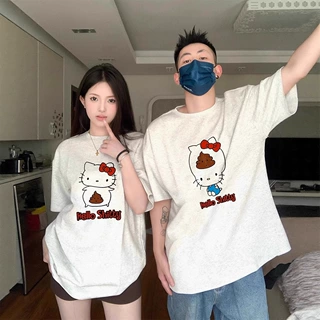 夏季纯棉短袖T恤情侣装慵懒宽松小众设计感男女上衣学生潮牌班服