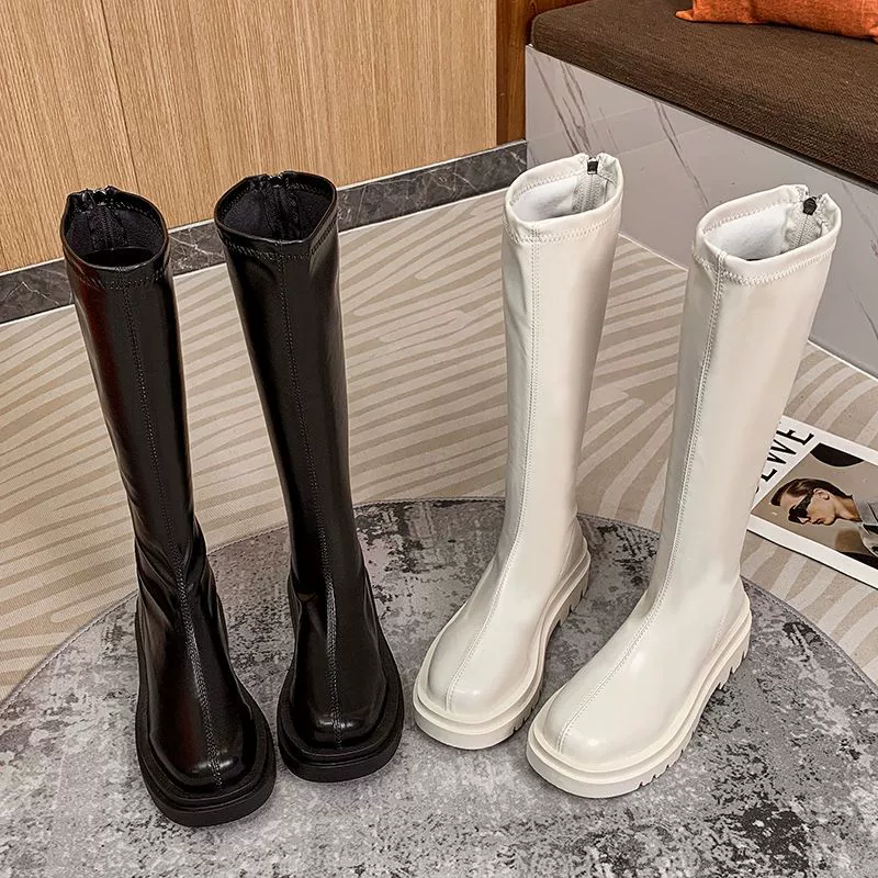 Длинные сапоги, детские сапоги рыцаря, 2023 новые ботинки Martin, женские сапоги в британском стиле, но сапоги до колена, тонкие сапоги на толстой подошве