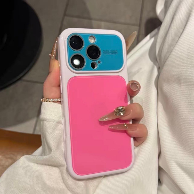 Dopamine Colour Block Phone Case For Iphone Silicone Shockproof_voghion.com
