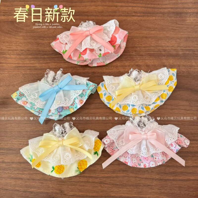 15cm Shirley Rose Fruit Sling Printed Mesh Double Bow Princess Dress Doll Accessories Accessories