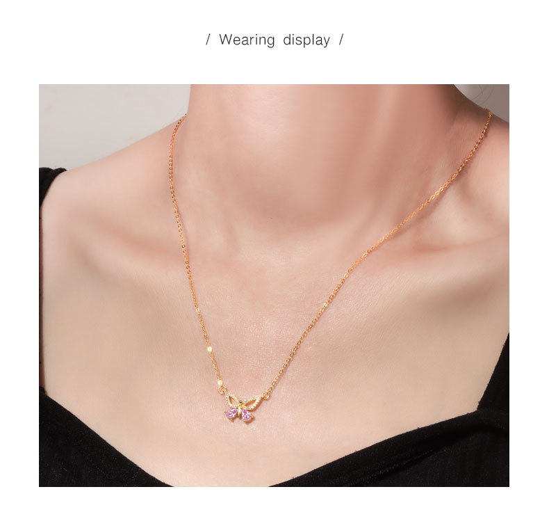 Pendant Necklace Classification 925 Sterling Silver Cable Chain Plating Butterfly Pendant Necklace