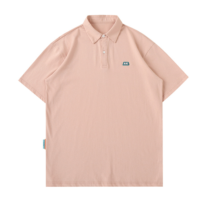 Camiseta Polo para Hombre Estilo Coreano y Japonés, Verano 2025, Nueva, Simple, Versátil, Holgada, de Manga Corta, 100% Algodón