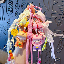 创意DIY十二生肖动物头套钥匙扣挂饰马年公仔钥匙链miu系包包挂件