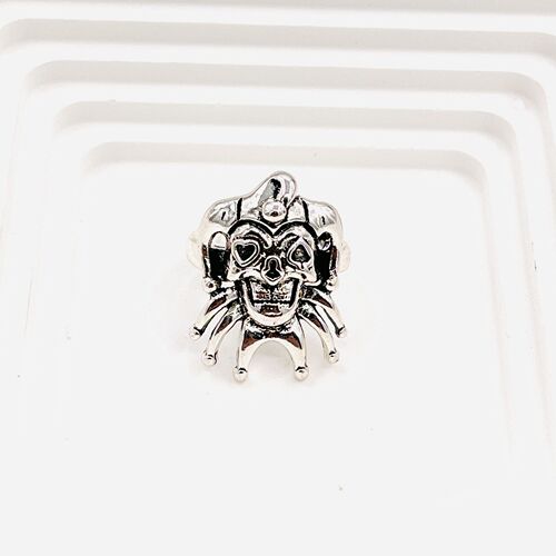 New personalized retro punk skull ghost claw poker clown number 8 round ring men's ring