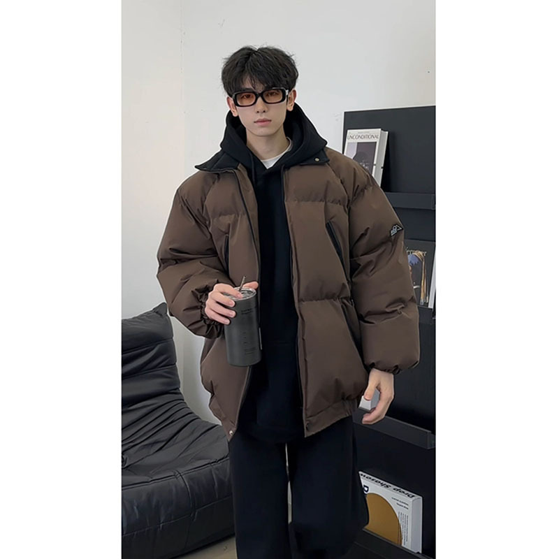 커피 툴링 MAILLARD 코튼 패딩 재킷 남성용 겨울 수직 칼라 한국식 웨어 빵 세트 미국식 두꺼운 재킷
