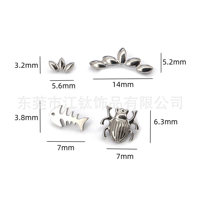 Silver pointed spike labret stud material detail