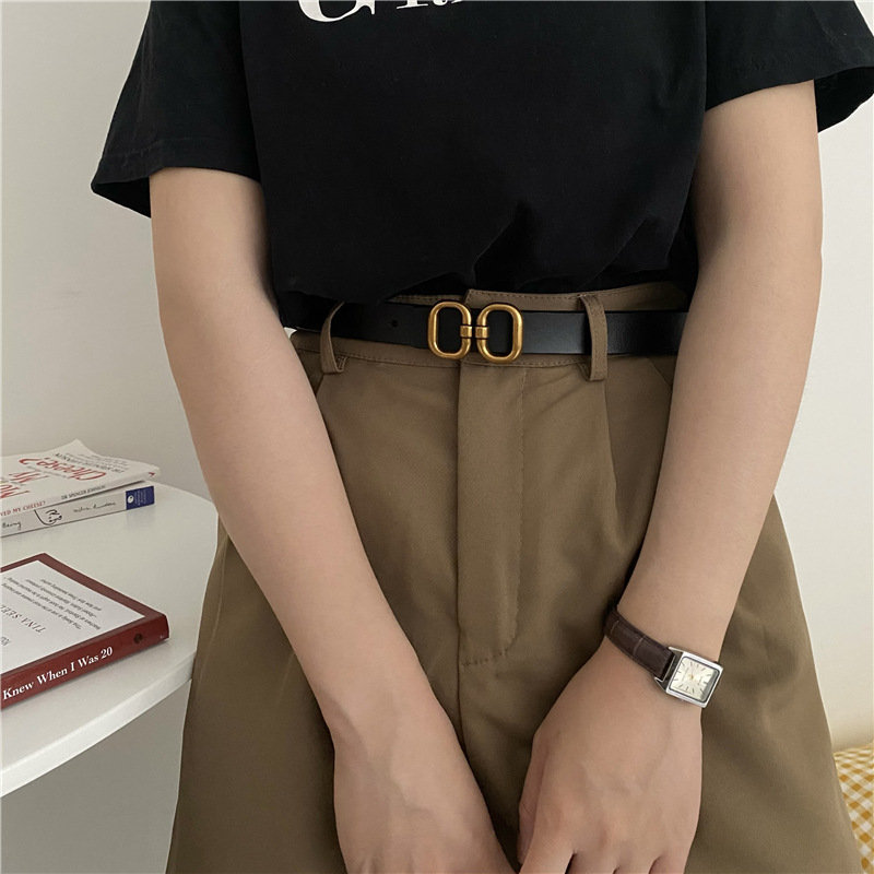 Cinturón de cuero genuino de alta gama para mujer, diseño único, nuevo estilo nicho 2025, cinturón de personalidad moderno y a la moda.