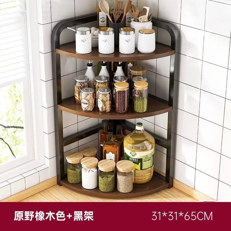 キッチンラックカウンタートップコーナー三角形スパイスラックコーナースパイス収納ラック多機能スパイスラック|undefined