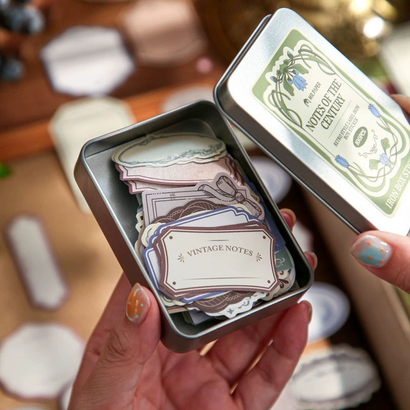 Стикеры на коробке Mr. Paper Iron Box Century Notes Серия с ретро темой Блокнот для DIY декоративная основа Стикеры 100 штук