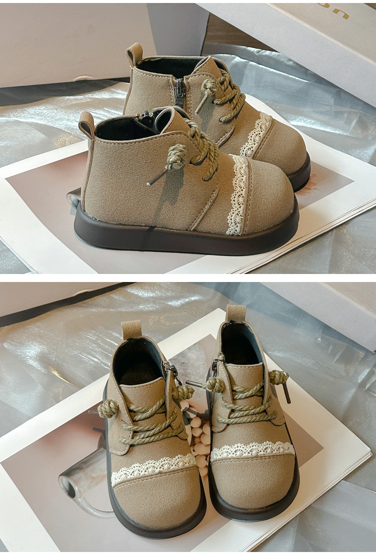 2024 autumn winter new girls' simple and stylish small leather boots, baby forest princess boots_voghion.com