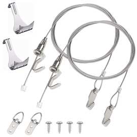 跨境装饰画轨道挂画器图片悬挂套件不锈钢绳挂画钩挂绳挂镜线配件