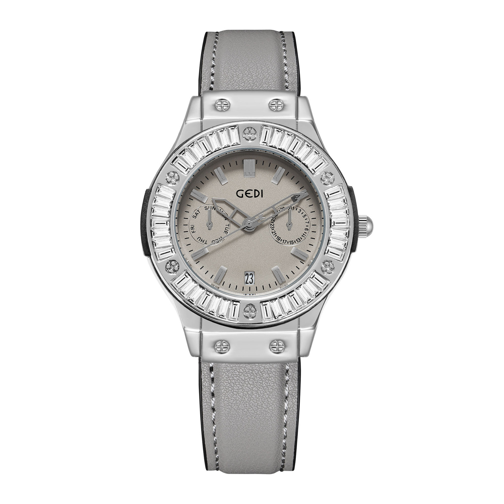 Gedi celebridad en línea Moranti gris reloj de mujer de silicona interior de alto grado reloj de cuarzo impermeable reloj de mujer al por mayor