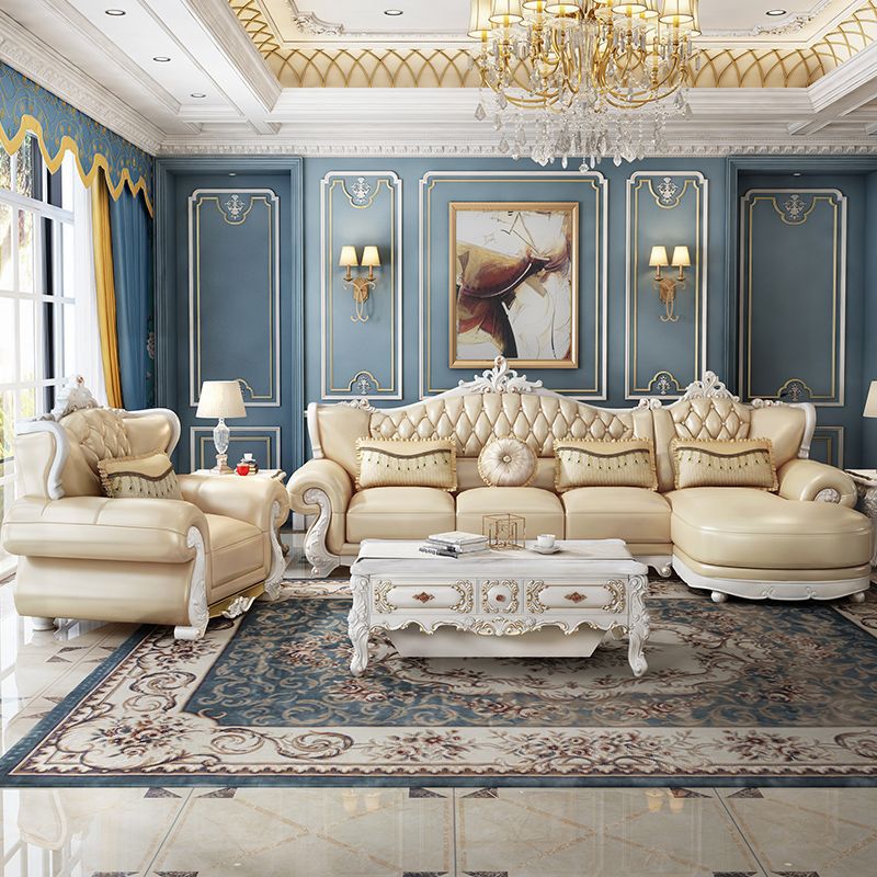 Solid Wood Marble Tv Cabinet European-Style Coffee Table Set French High-End Light Luxury Living Room Furniture for Large and Small Apartments