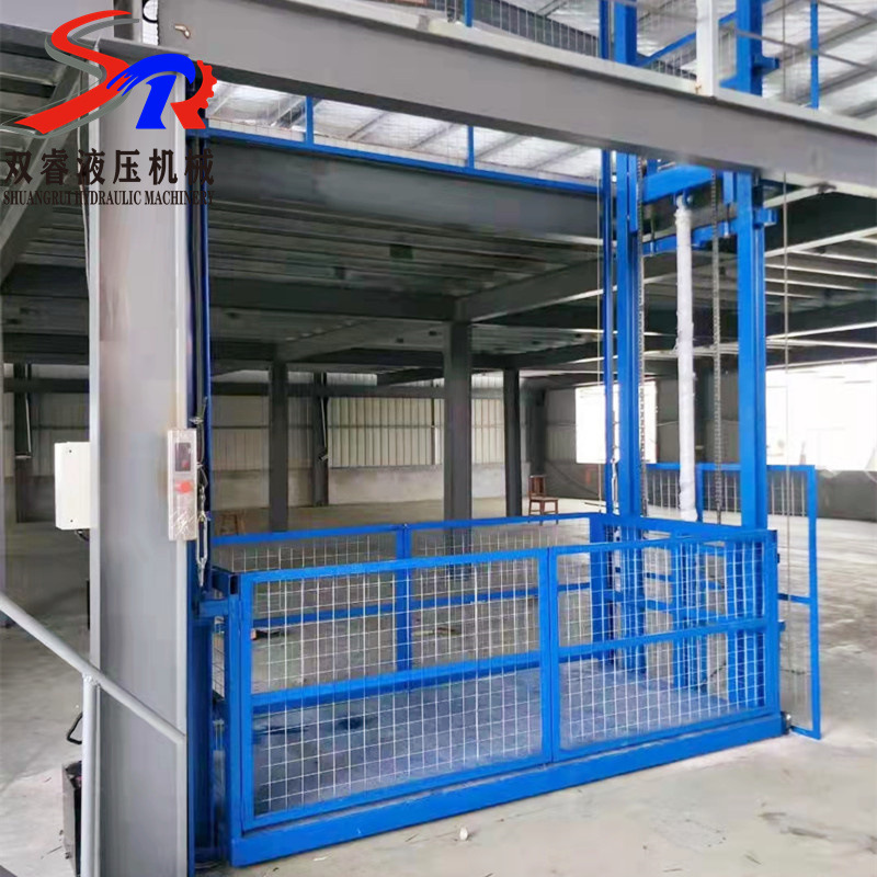 Simple Electric Hydraulic Rail-Type Lifting Cargo Elevator, Factory Workshop Cargo Lift, Small Electric Lifting Platform