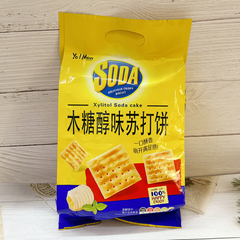 超友味木糖醇味苏打饼干320g奶盐味咸梳打老人学生休闲袋装早餐饼