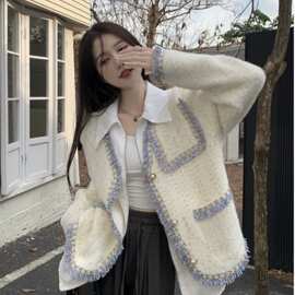 法式高级感洋气小香风软糯针织开衫女秋慵懒风别致漂亮外套上衣