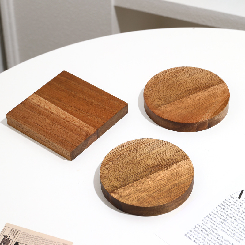 日式咖啡杯隔热垫木质制加厚鸡尾酒实木杯垫餐垫防烫玻璃杯茶道托