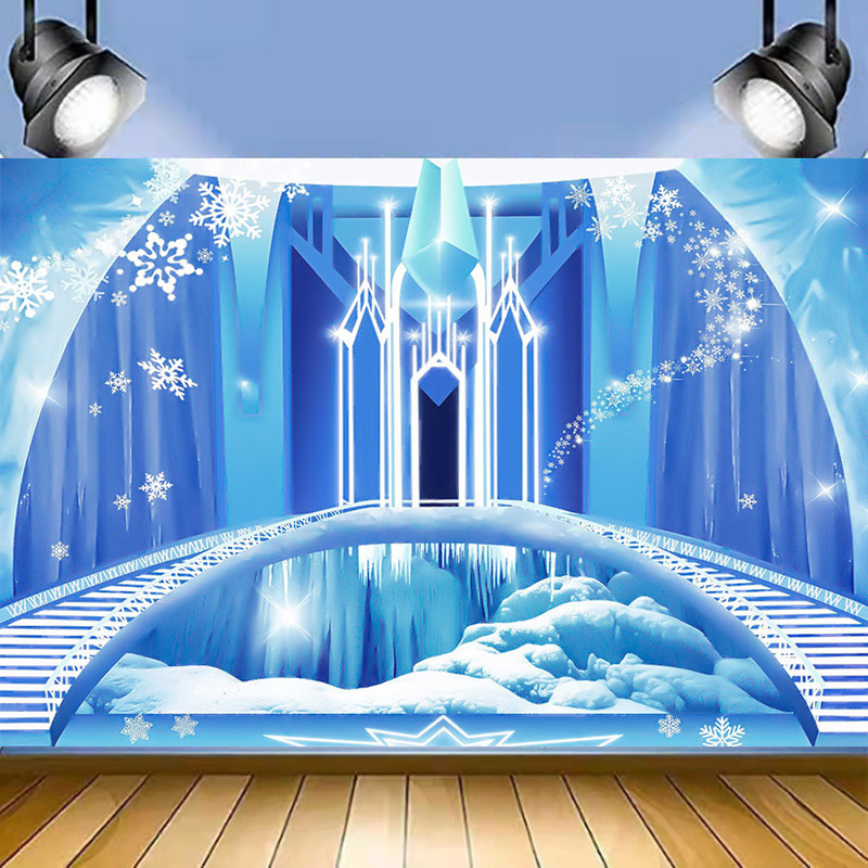 Foreign Trade Christmas Party Decoration Banner 5x3ft Amazon Frozen Theme Snow Scene Background Cloth Photography Foreign Trade Christmas Party Decoration Banner 5x3ft Amazon Frozen Theme Snow Scene Background Cloth Photography