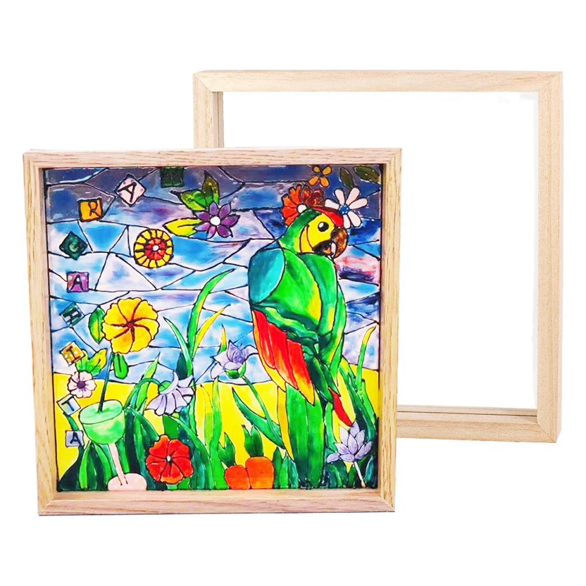 Акриловое стекло прозрачная фоторамка Детская DIY ручной работы из цельного дерева фоторамка детский сад художественный материал живопись граффити