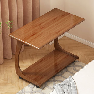 Small Coffee Table Bedside Table Sofa Side Table Small Apartment Japanese Style Corner Table with Wheels Movable Multifunctional Household Tea Table