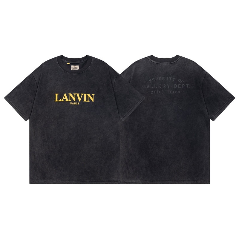 2023 Summer European and American Trendy Brand Lanvin Letter Print Men's and Women's Casual Short-Sleeved T-Shirts Drop Shipping